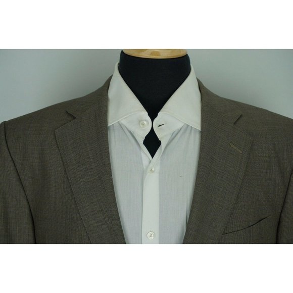 Ermenegildo Zegna Other - Ermenegildo Zegna Light Brown Woven Pattern 100% Wool Sport Coat Jacket Sz 44R